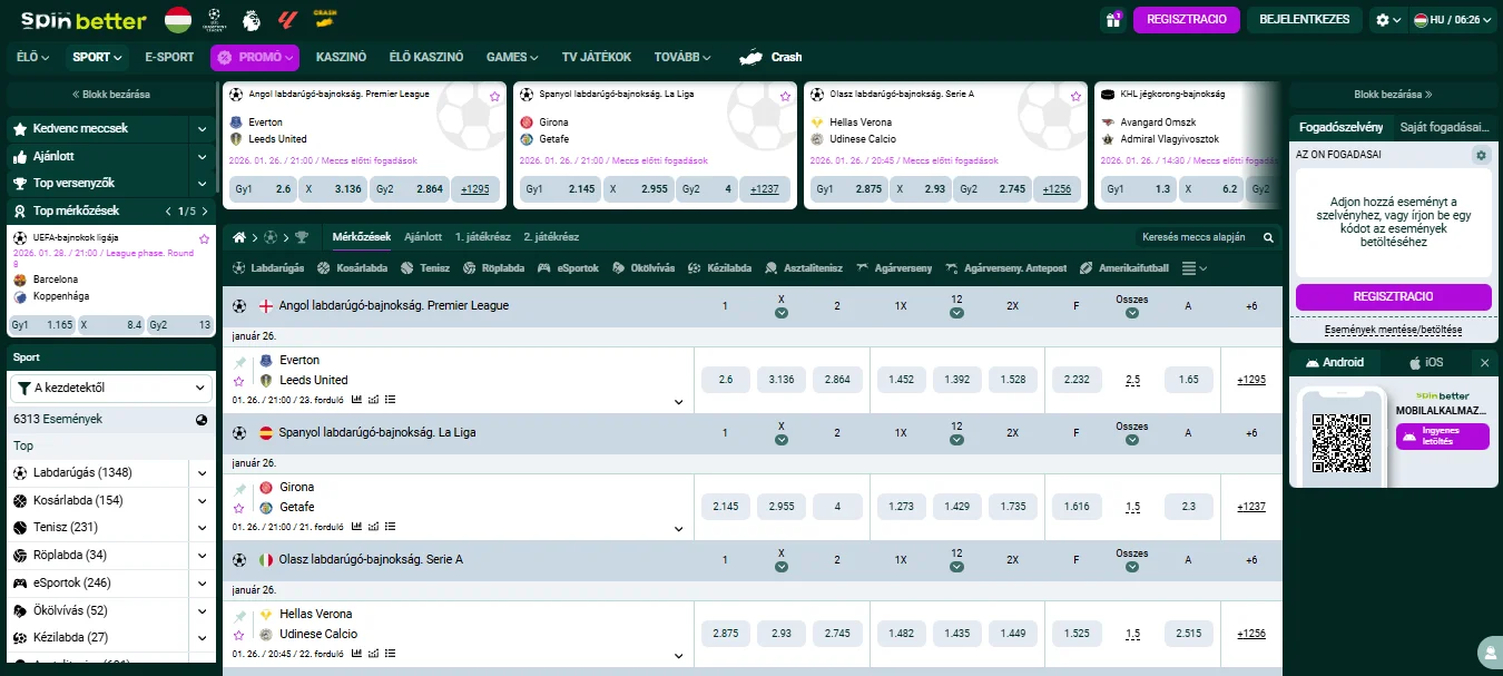 SpinBetter sportfogadás SpinBetter sportfogadás